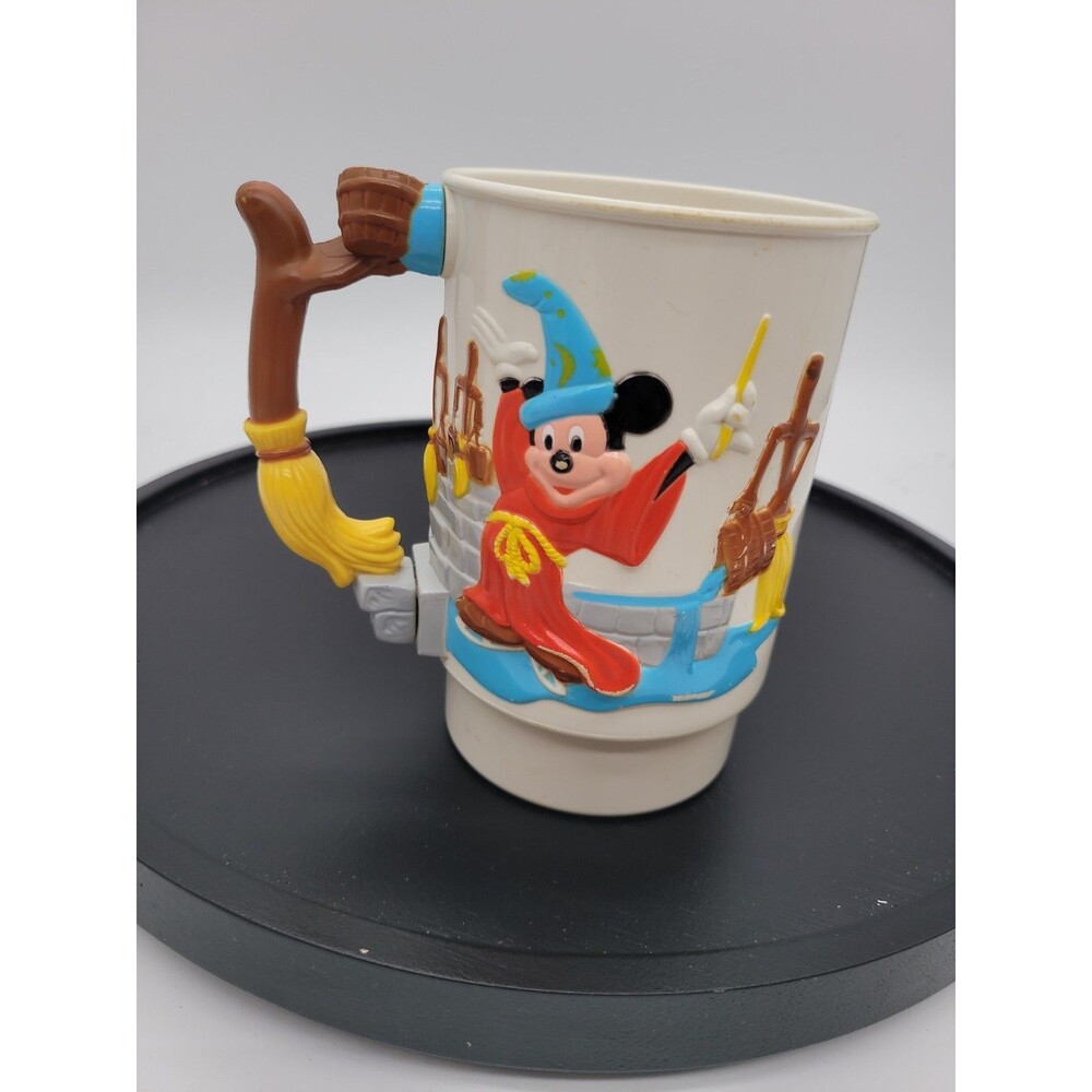 Vintage 1990 Walt Disney World On Ice Super 3-D Mickey Mouse Mug Sorcerer Wizard - Picture 1 of 11